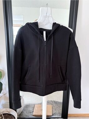 ATHLETA Black Hoodie Long Sleeve Zip Down Jacket